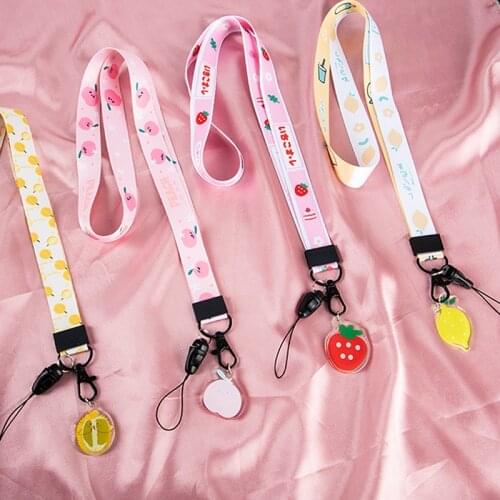 1PC Cute Fruit Lanyard For Keys Cute Lemon Phone Straps ID Card Pass Gym Wholesale