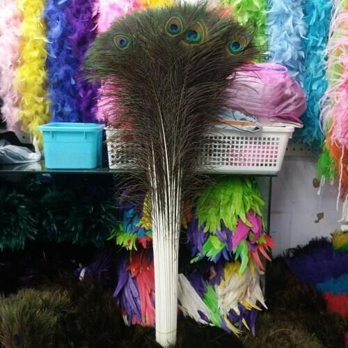 Wholesale 10 PCS 32-36inch/80-90cm Beautiful Natural Peacock Feathers For DIY Clothes Wedding Party Decoration