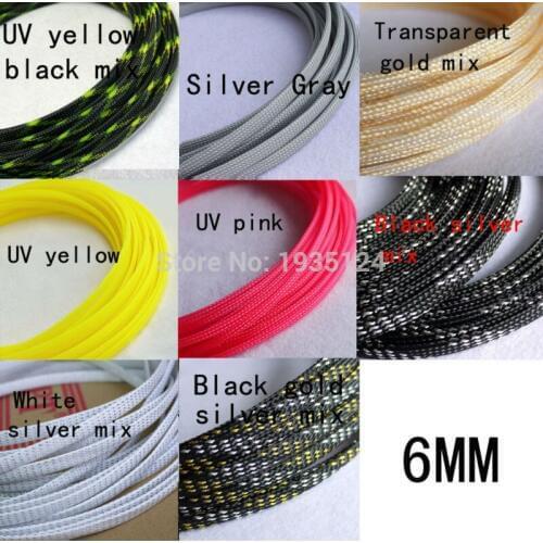 20M Long 6mm Wide Green Nylon Braided Elastic Expandable Sleeving Cable Harness