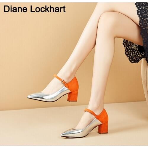 2020 New Women Pointed Toe Pumps Mixed Color High Heels Shoes Woman Concise Office Lady Daily Party Footwear Silver Womens shoe