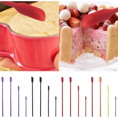 4 Long Mini Spatulas Silicone Spatula Set Heat Resistant BPA Free Pastry Baking Confectionery Spatula Kitchen Utensils Cake Tool