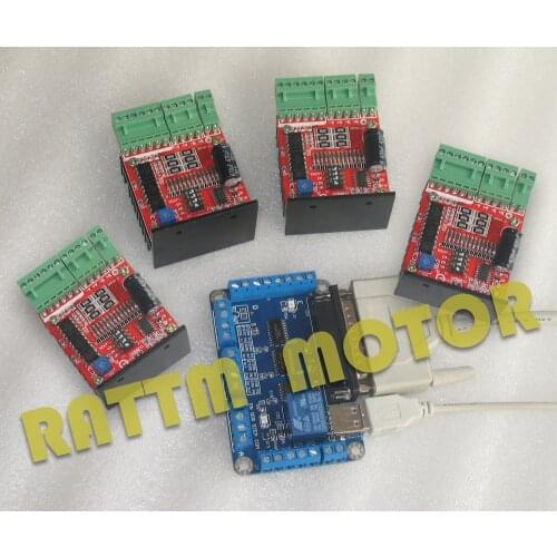 4 Axis CNC stepper kit NEMA17 / NEMA23 Stepper motor 48V 4.5A TB6600 Driver board 5 Axis breakout board for CNC Router Milling