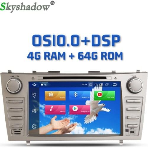 DSP IPS Car DVD Player Android 10.0 4GB+64G 8Core Wifi GPS map RDS Radio Bluetooth 5.0 For Toyota Camry 2007 2008 2009 2010 2011