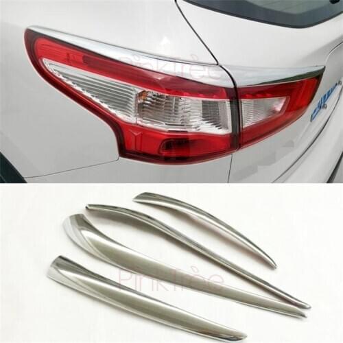 Eyelid Car Tail Light Lamp Eyebrow Cover Trim Chrome Decoration Car Styling Accessories For Nissan Qashqai J11 2014 2015 2016