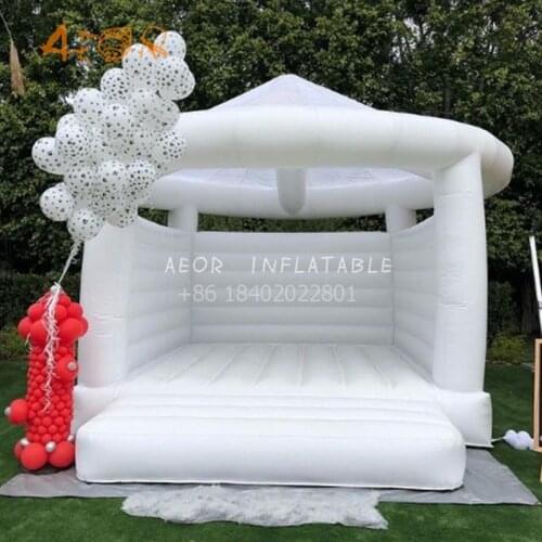 White wedding bounce house commercial inflatable Comic bounce house for sale jumping castle