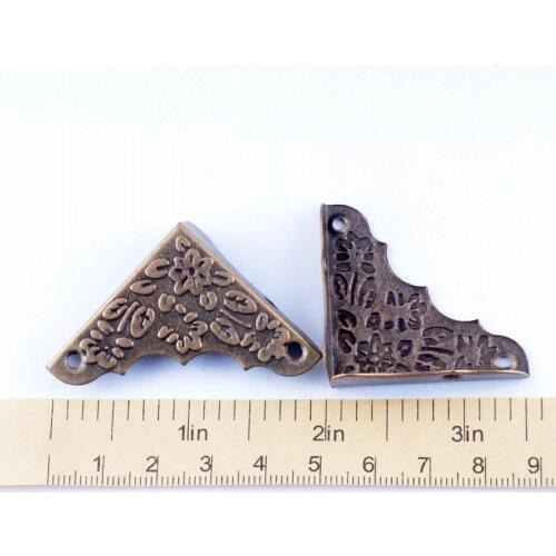 Free Shipping-40pcs Antique Bronze Pattern Carved Metal Book Corner Albums Menus Folders Corner Protectors 37x52mm J2327*2