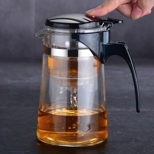Tea Pots Heat Resistant Glass Tea Pot Tea Infuser Chinese Kung Fu Tea Set Kettle Coffee Glass Maker Convenient Office Tea Sets