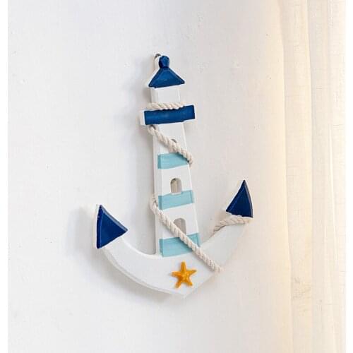 Wooden Anchor Decor Wall Art Hanging Decoration Mediterranean Style Room Decoration The New Listing