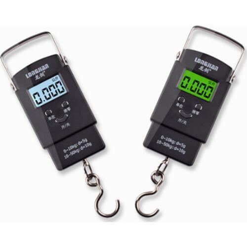 50KG/110LB 10g Electronic Portable Digital Scale Hanging Hook Fishing Travel Luggage Weight Scale for Baggage Balance Steelyard