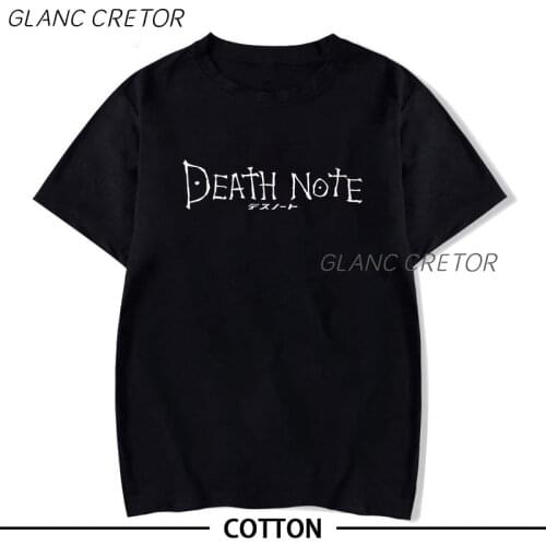 Harajuku Death Note t shirt men Summer japanese anime funny print T Shirt boy short sleeve with Black color Fashion Top Tees