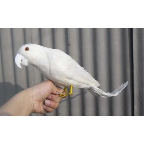 Artificial feathers bird about 35cm white parrot bird model home living room,pastoral decoration Christmas gift h1100