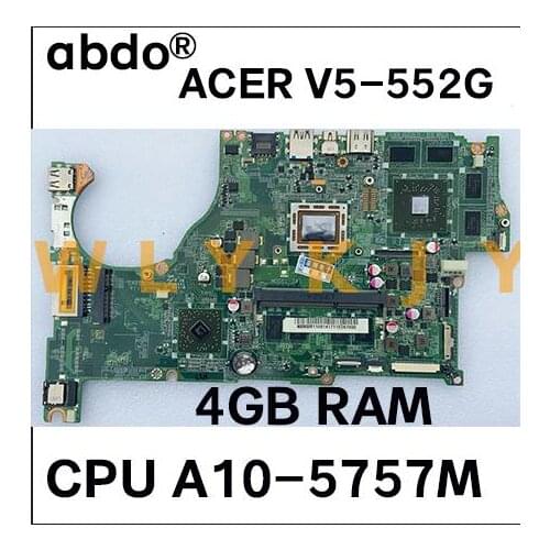 For Acer V5-552G V5-552 laptop motherboard DA0ZRIMB8E0 with CPU A10-5757M GPU HD8750M 2GB 4GB RAM tested 100% work