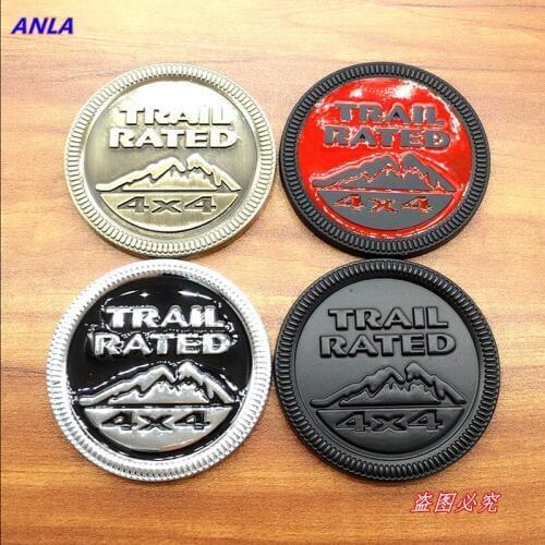 1pcs 3D metal Emblem RearTruck Parts 4 Colors For Wrangler Patriot 4x4 car styling Trail Rated Badge Car Stickers Accessories