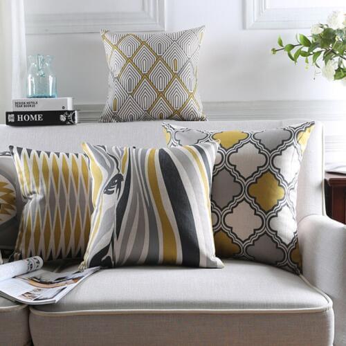 Fashion Geometric Printed Cushion Cover Grey Zebra Home Decorative Pillow Case Cojines Decorativos Para Sofa Pillow Cover