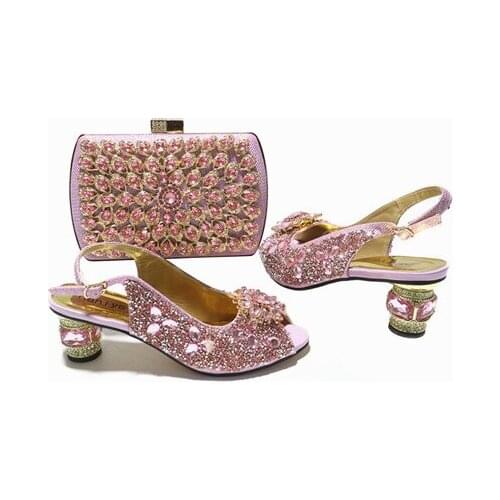 Doershow Italian Shoe and Bag Set New Shoes and Bag Set In Italy pink Color Italian Shoes with Matching Bags! HGT1-18