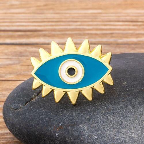 New Arrival Evil Eye Rings For Women Lady Jewelry Copper CZ Adjustable Punk Finger Ring For Women Best Party Wedding Gift
