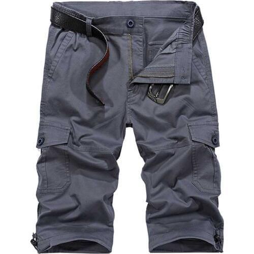 New Fashion Summer Cotton Cargo Shorts with Multi Pocket Men Casual Boardshort Straight Loose Beach Shorts Male Bottoms Clothing