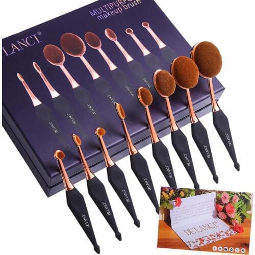 New Oval Makeup Brush Set Professional Concealer Foundation Powder Blending Brushes Toothbrush Make up Tools