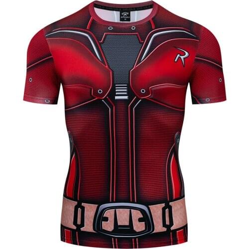 New Robin Cosplay Costume Premium 3D Printed Costume Compression T-Shirt Finess Gym Quick-Drying Tight Tops