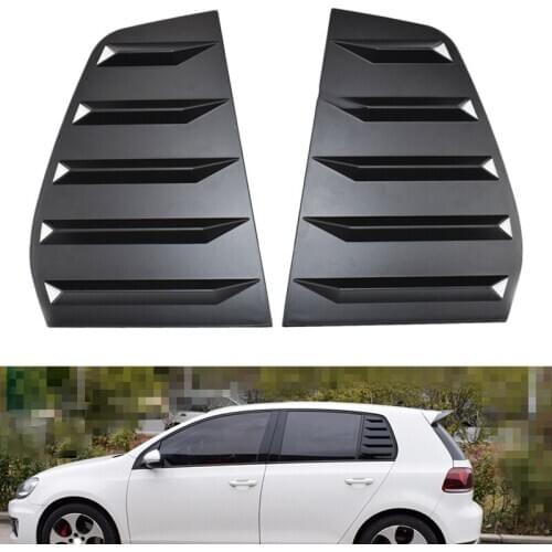 Pair Side Rear Window Louver Scoop Shutter Windshield Sun Shade Shield Vent Cover Trim Fit for VW Golf MK7 MK7.5 GTI 2014-2019