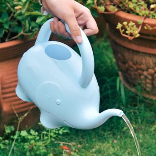 Garden Plastic Animal Watering Can Home Anti-slip Handle Cute Plastic Creative Elephant Shape Water Pot Irrigation Watering Jug
