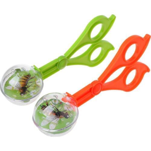 Plastic Bug Insect Catcher Scissors Tongs Tweezers For Kids Children Toy Handy Color Random Delivery