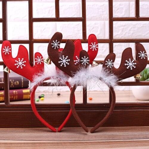 Christmas Headband Elf Santa Xmas Children Adult Headwear Head Hoop Hair Band Natal Christmas Gift Navidad Noel New Year 2022