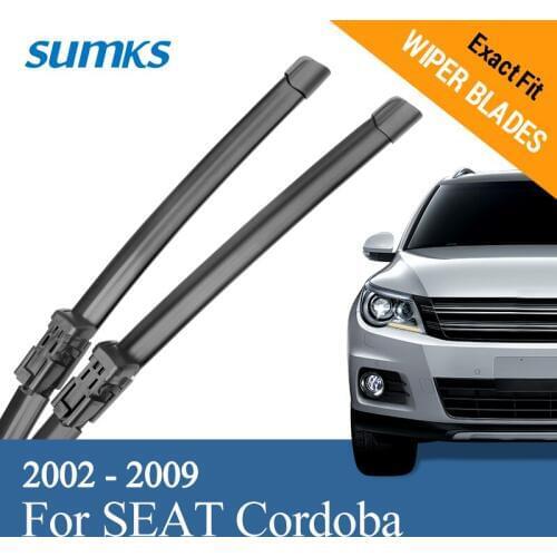 SUMKS Wiper Blades for SEAT Cordoba 21"&19" Fit Hook / Push Button Arms 2002 2003 2004 2005 2006 2007 2008 2009