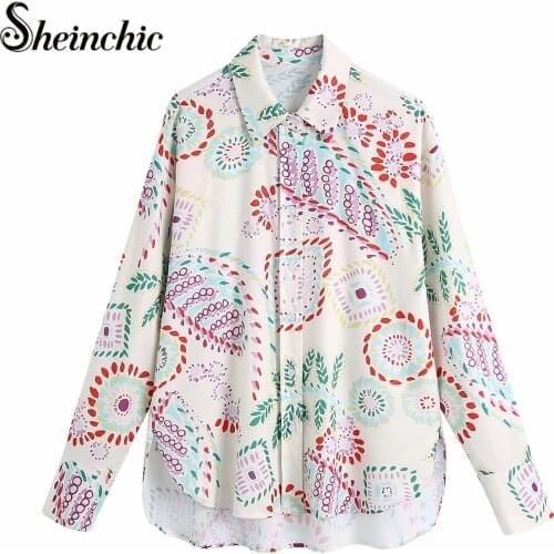Женские рубашки с принтом Sheinchic China At AliExpress