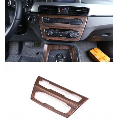 Pine Wood Grain ABS Chrome Central Control Decorative Frame Trim For BMW X1 F48 20i 25i 25l 2016-19 X2 F47 2018 Car Accessories