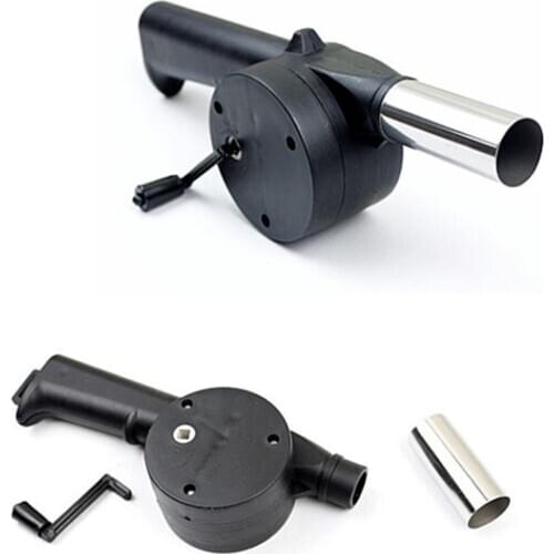 BBQ Fan Air Blower Outdoor Cooking For Barbecue Fire Bellows Hand Crank Tool