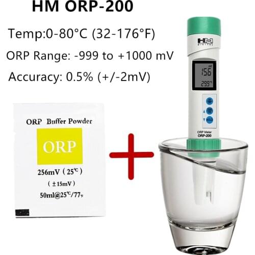 HM ORP-200 Waterproof ORP Meter Digital Water Quantity Tester TEMP Detector With Automatic Calibration 30% OFF