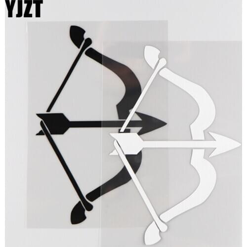 YJZT 11.3CM*17.1CM Bow And Arrow Weapon Pattern Car Sticker Decorative Vinyl Decal 1A-0241