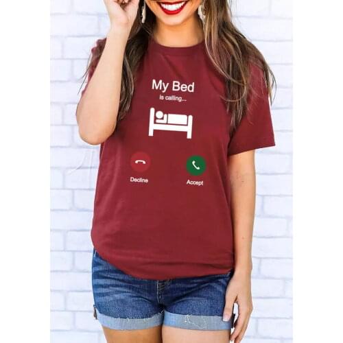 Colored My Bed Is Calling art t-shirt funny unisex women graphic grunge tumblr hipster Fashion 100% Cotton casual tee top tshirt