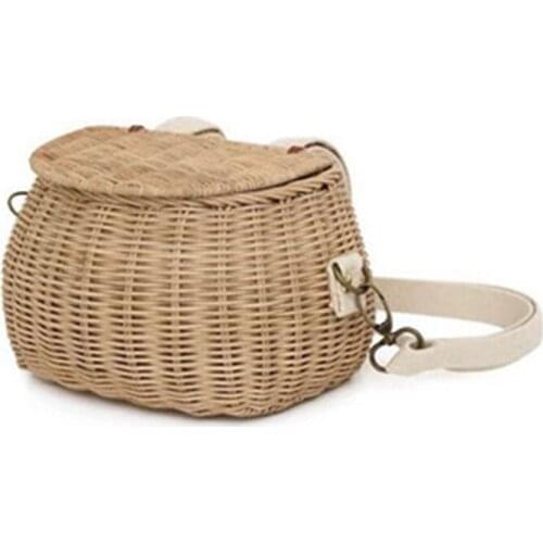 Ladies Back Basket Children Back Basket Handmade Rattan School Bag Backpack