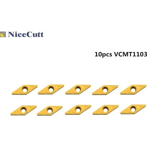 10pcs VCMT110304;VCMT110308 Carbide Turning Inserts Tungsten Lathe Tips Carbide Turning Tool for SVJCR Freeshipping Nicecutt