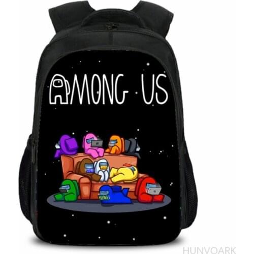 16 inch Among us Games 3D Print School Bags For Girls boys Students Primary Daily Casual Travel Bag bolsa