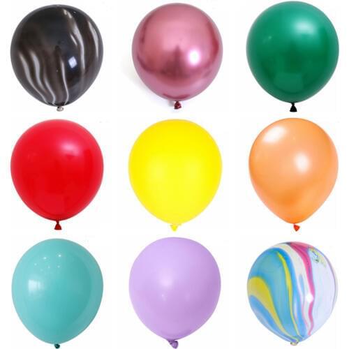 30Pcs birthday balloons 10" Latex Helium balloon Thickening Pearl metal agate balloon Party Ball kid child toy wedding ballons
