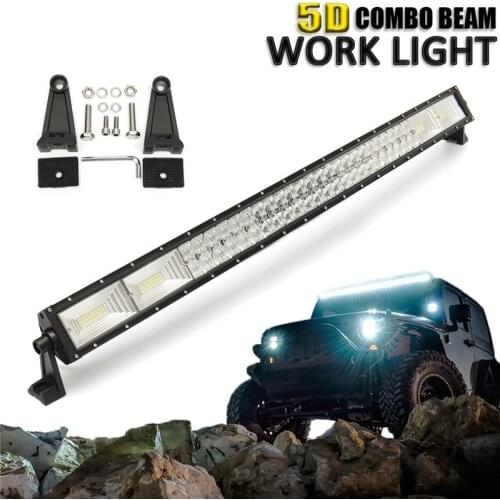 42 Inch 1400W 5D Curved LED Work Light Bar Combo Offroad Driving Lamp 6000K Waterproof LED Light Bar For SUV ATV Car Truck