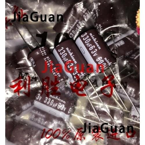 50PCS NEW NICHICON PW 63V330UF 12.5X20MM electrolytic capacitor 63V 330UF High frequency long life pw 330uF/63V