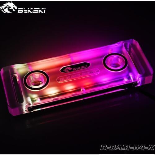 Bykski RAM Water Cooling Block use for Dual Channel 2pcs RAM or 4 Channel 4pcs RAM Cooled RGB Radiator
