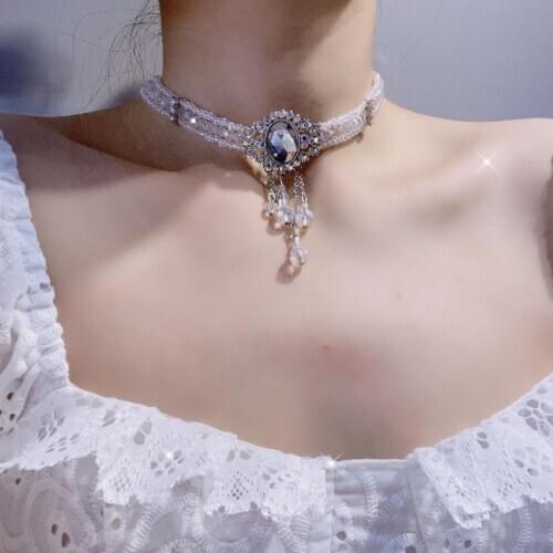 Baroque Choker Tassel Simple Temperament Pendant Necklace Clavicle Chain