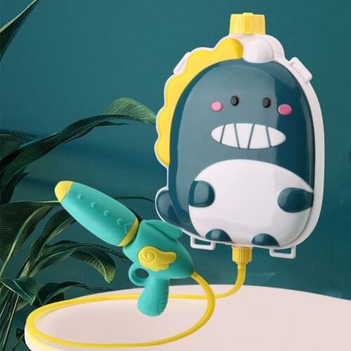 Baby Backpack Water Gun Toy with Dinosaur Shape Pull-out Type Water Blaster Splashing Game 2021Summer Water Bullet Toy Gun