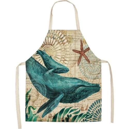 Marine life pattern Women kitchen apron Woman kitchen apron aprons for women Men kitchen apron House cleaning Apron for children