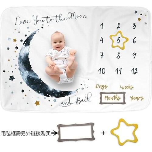 Flannel Baby Milestone Blanket Newborn Photo Shooting Background Infants Monthly Growth Towel Swaddle Baby Photograph Props