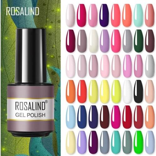 ROSALIND Nail Gel Polish Varnishes Hybrid Gel Soak Off Nail Art Design Semi Permanent UV LED Gels Lacquer For Manicure Base Top