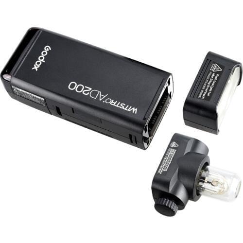 Godox AD200 200Ws 2.4G TTL Flash Strobe 1/8000 HSS Cordless Monolight with 2 Light Heads X System HSS 1/8000s + 2900mAh battery