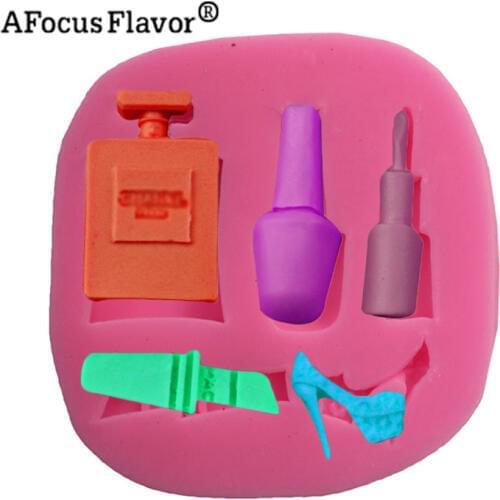 Hot Sale Nail Polish High Heels Lipstick Perfume Bottle Cake Clay Square Denier Soap Silicone Handmade Kitchen Decoration Tools
