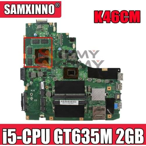 K46CM Mainboard With i5 CPU GT635M 2GB N13P-GLR-A1 For ASUS A46C K46C K46CB K46CM laptop motherboard HM76 DDR3 free shipping