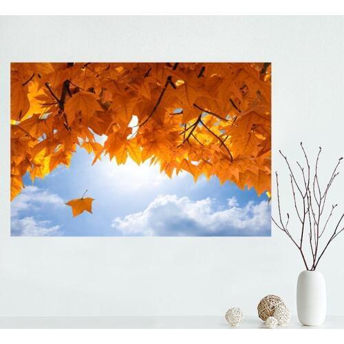 Nice Maple Leaf Canvas Poster Bedroom Home Decoration Wall Poster Art Print Silk Fabric Gift For Friend 50x75CM,60x90CM